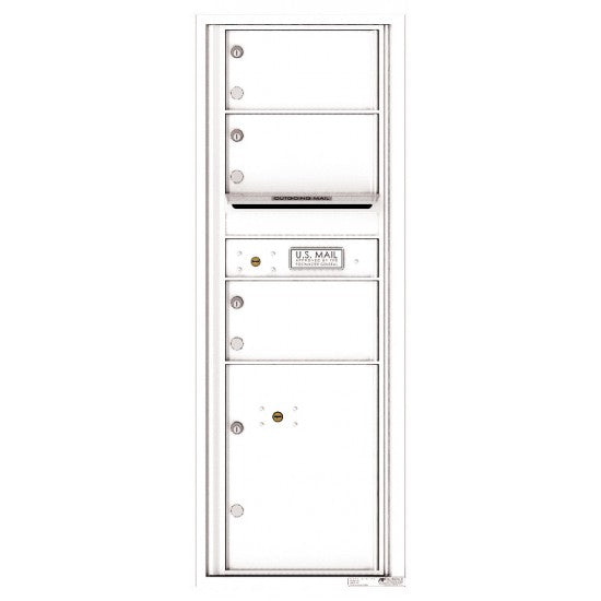 4C13S-03 - 3 Oversized Tenant Doors with 1 Parcel Locker and Outgoing Mail Compartment - 4C Wall Mount 13-High Mailboxes