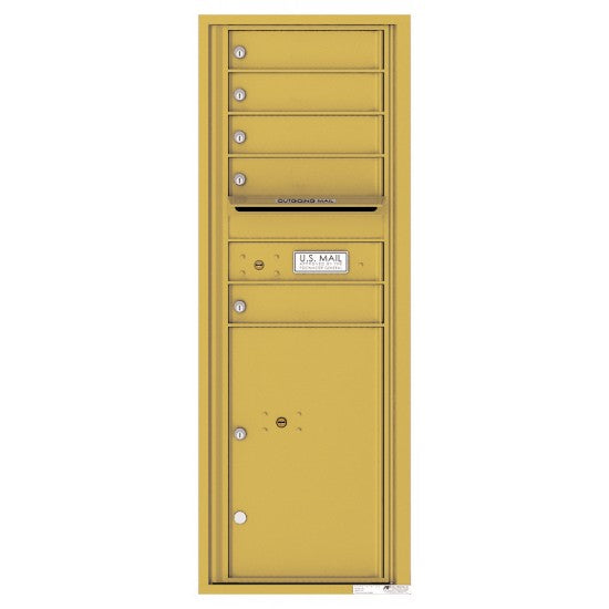 4C13S-05 - 5 Tenant Doors with 1 Parcel Locker and Outgoing Mail Compartment - 4C Wall Mount 13-High Mailboxes