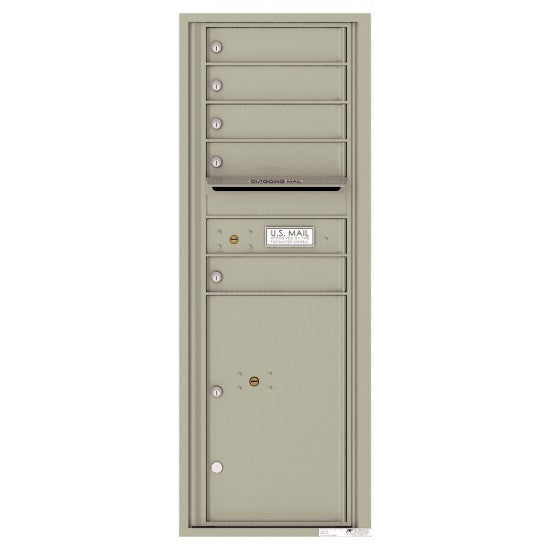 4C13S-05 - 5 Tenant Doors with 1 Parcel Locker and Outgoing Mail Compartment - 4C Wall Mount 13-High Mailboxes