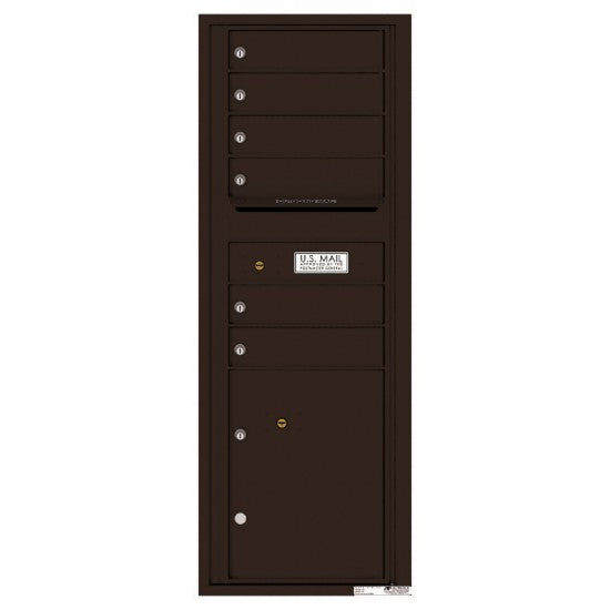 4C13S-06 - 6 Tenant Doors with 1 Parcel Locker and Outgoing Mail Compartment - 4C Wall Mount 13-High Mailboxes