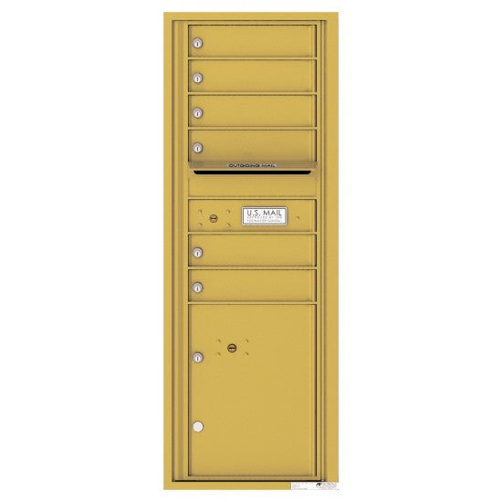 4C13S-06 - 6 Tenant Doors with 1 Parcel Locker and Outgoing Mail Compartment - 4C Wall Mount 13-High Mailboxes