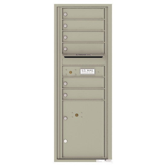 4C13S-06 - 6 Tenant Doors with 1 Parcel Locker and Outgoing Mail Compartment - 4C Wall Mount 13-High Mailboxes