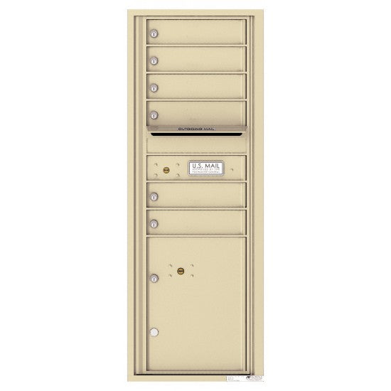 4C13S-06 - 6 Tenant Doors with 1 Parcel Locker and Outgoing Mail Compartment - 4C Wall Mount 13-High Mailboxes