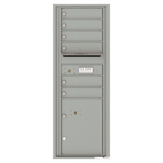 4C13S-06 - 6 Tenant Doors with 1 Parcel Locker and Outgoing Mail Compartment - 4C Wall Mount 13-High Mailboxes