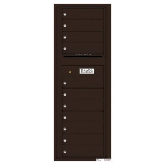 4C13S-11 - 11 Tenant Doors with Outgoing Mail Compartment - 4C Wall Mount 13-High Mailboxes