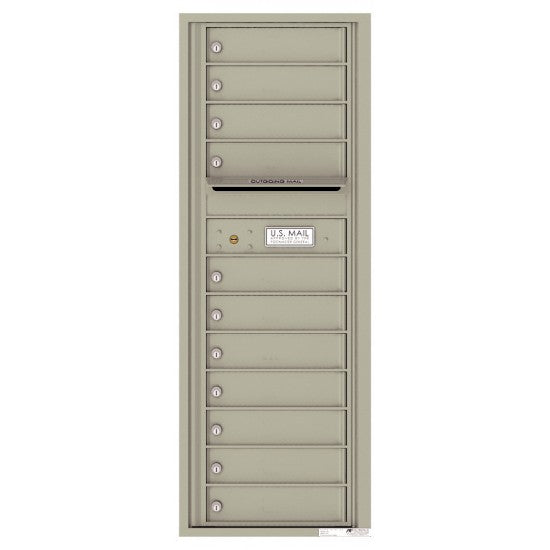 4C13S-11 - 11 Tenant Doors with Outgoing Mail Compartment - 4C Wall Mount 13-High Mailboxes