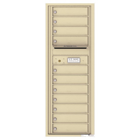 4C13S-11 - 11 Tenant Doors with Outgoing Mail Compartment - 4C Wall Mount 13-High Mailboxes