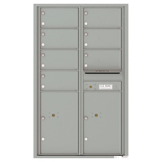 4C14D-07 - 7 Oversized Tenant Doors with 2 Parcel Lockers and Outgoing Mail Compartment - 4C Wall Mount 14-High Mailboxes