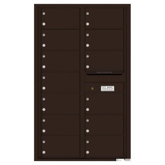 4C14D-13 - 13 Oversized Tenant Doors and Outgoing Mail Compartment - 4C Wall Mount 14-High Mailboxes