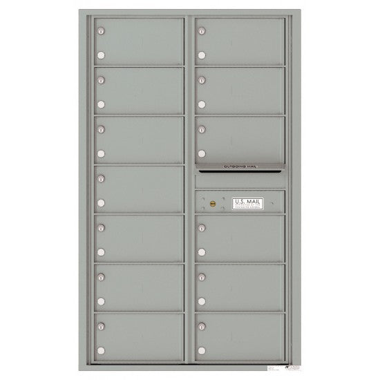 4C14D-13 - 13 Oversized Tenant Doors and Outgoing Mail Compartment - 4C Wall Mount 14-High Mailboxes