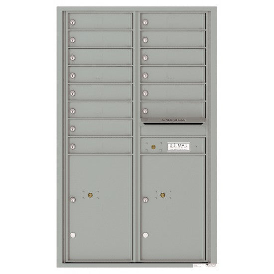 4C14D-14 - 14 Tenant Doors with 2 Parcel Lockers and Outgoing Mail Compartment - 4C Wall Mount 14-High Mailboxes
