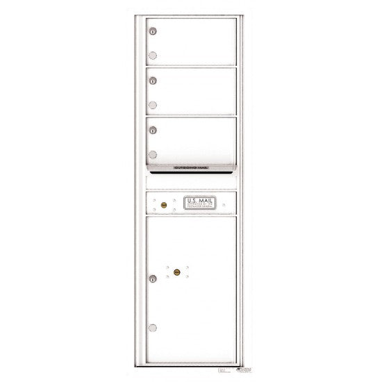 4C14S-03 - 3 Oversized Tenant Doors with 1 Parcel Locker and Outgoing Mail Compartment - 4C Wall Mount 14-High Mailboxes