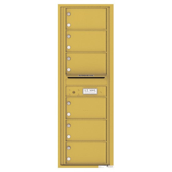 4C14S-06 - 6 Over-Sized Tenant Doors with Outgoing Mail Compartment - 4C Wall Mount 14-High Mailboxes