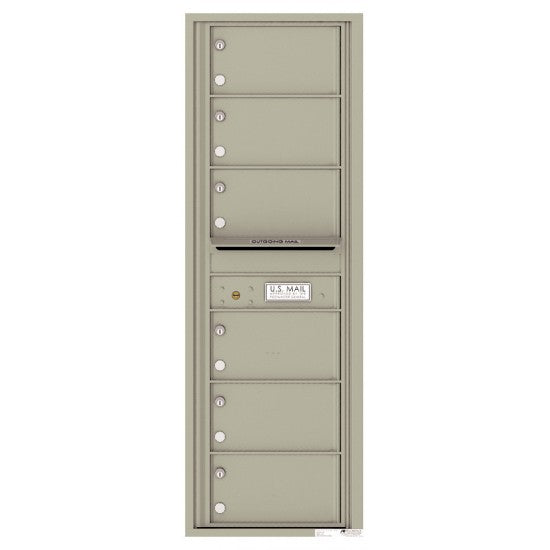 4C14S-06 - 6 Over-Sized Tenant Doors with Outgoing Mail Compartment - 4C Wall Mount 14-High Mailboxes