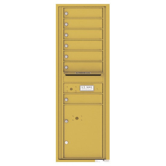 4C14S-07 - 7 Tenant Doors with 1 Parcel Locker and Outgoing Mail Compartment - 4C Wall Mount 14-High Mailboxes