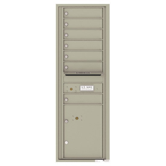 4C14S-07 - 7 Tenant Doors with 1 Parcel Locker and Outgoing Mail Compartment - 4C Wall Mount 14-High Mailboxes