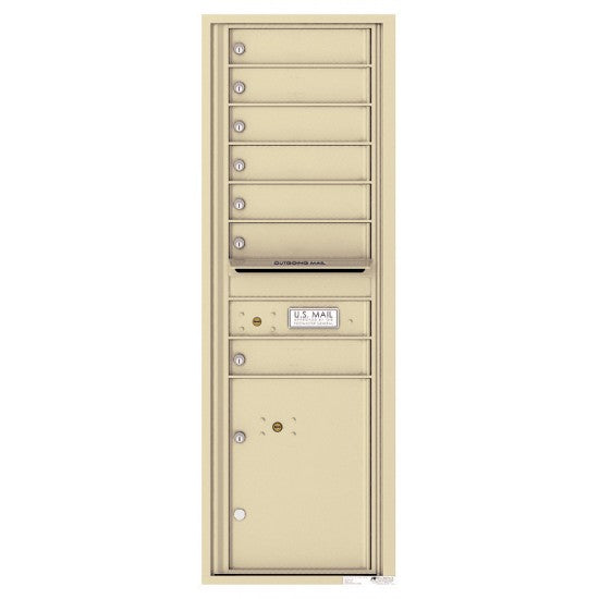 4C14S-07 - 7 Tenant Doors with 1 Parcel Locker and Outgoing Mail Compartment - 4C Wall Mount 14-High Mailboxes
