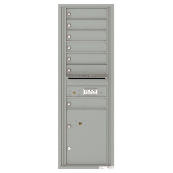 4C14S-07 - 7 Tenant Doors with 1 Parcel Locker and Outgoing Mail Compartment - 4C Wall Mount 14-High Mailboxes