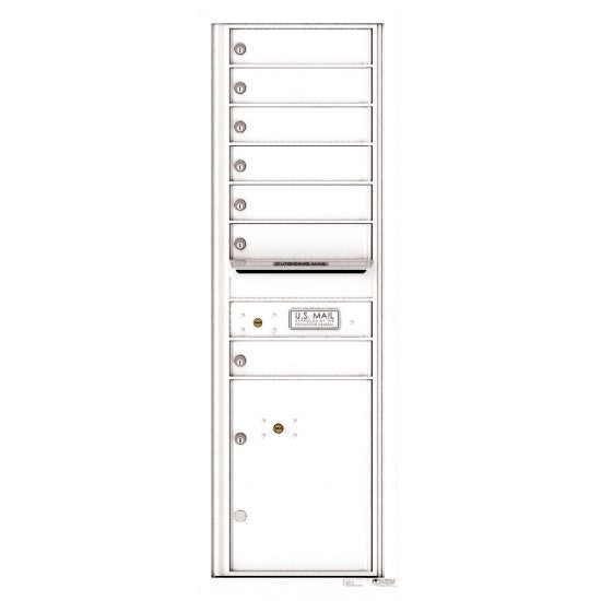 4C14S-07 - 7 Tenant Doors with 1 Parcel Locker and Outgoing Mail Compartment - 4C Wall Mount 14-High Mailboxes