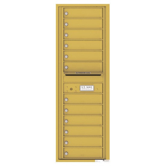 4C14S-12 - 12 Tenant Doors with Outgoing Mail Compartment - 4C Wall Mount 14-High Mailboxes