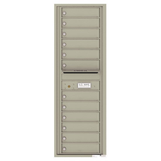 4C14S-12 - 12 Tenant Doors with Outgoing Mail Compartment - 4C Wall Mount 14-High Mailboxes