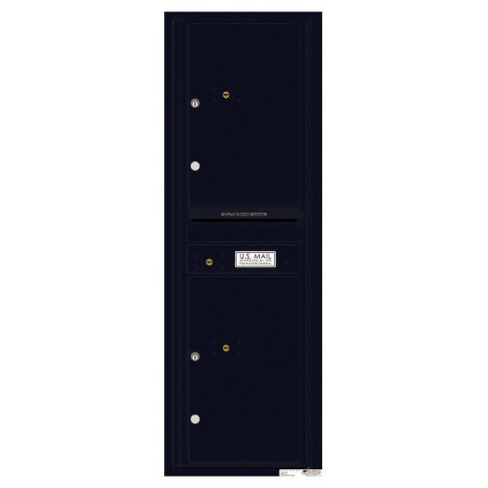 4C14S-2P - 2 Parcel Doors with 1 Outgoing Mail Compartment Unit - 4C Wall Mount 14-High