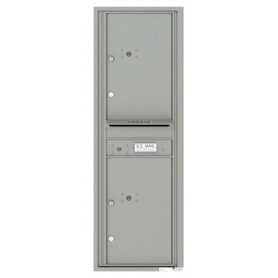 4C14S-2P - 2 Parcel Doors with 1 Outgoing Mail Compartment Unit - 4C Wall Mount 14-High