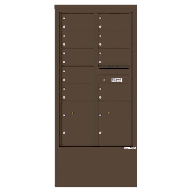 4C15D-09-D - 9 Tenant Doors with 2 Parcel Lockers and Outgoing Mail Compartment - 4C Depot Mailbox Module