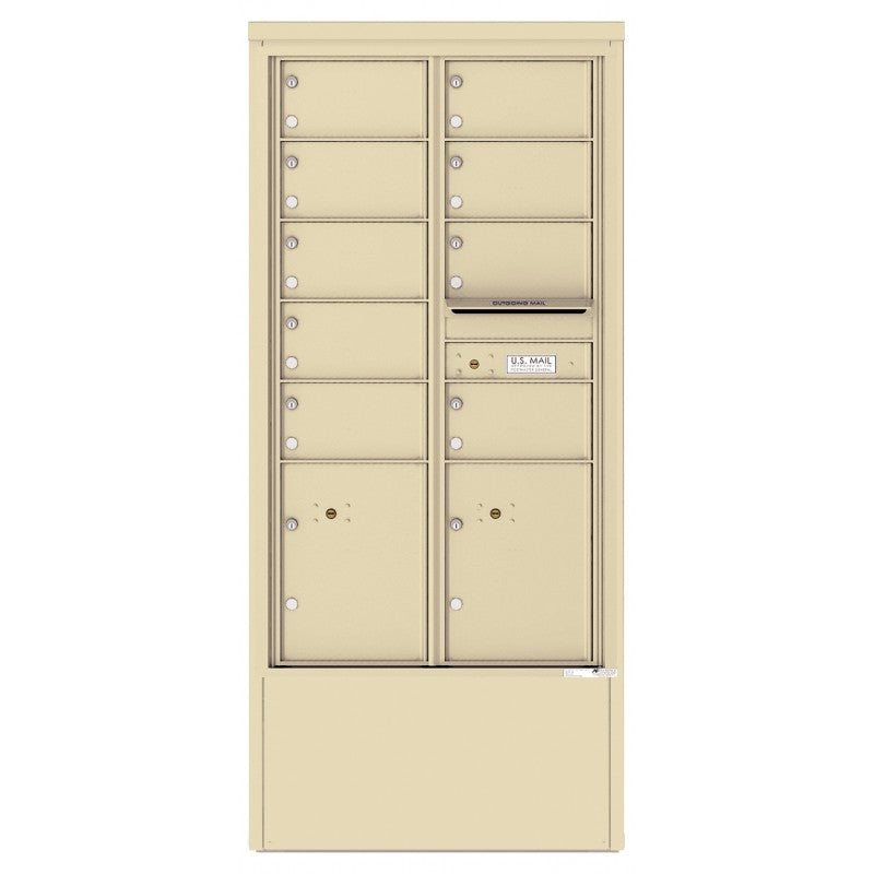 4C15D-09-D - 9 Tenant Doors with 2 Parcel Lockers and Outgoing Mail Compartment - 4C Depot Mailbox Module