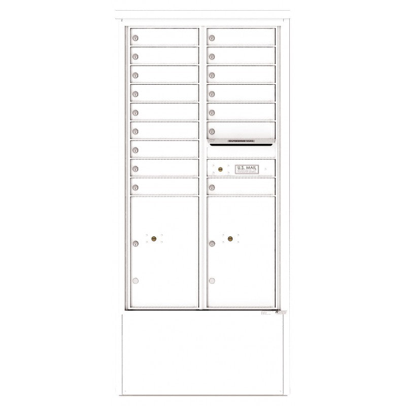 4C15D-16-D - 16 Tenant Doors with 2 Parcel Lockers and Outgoing Mail Compartment - 4C Depot Mailbox Module