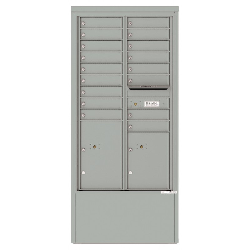 4C15D-17-D - 17 Tenant Doors with 2 Parcel Lockers and Outgoing Mail Compartment - 4C Depot Mailbox Module