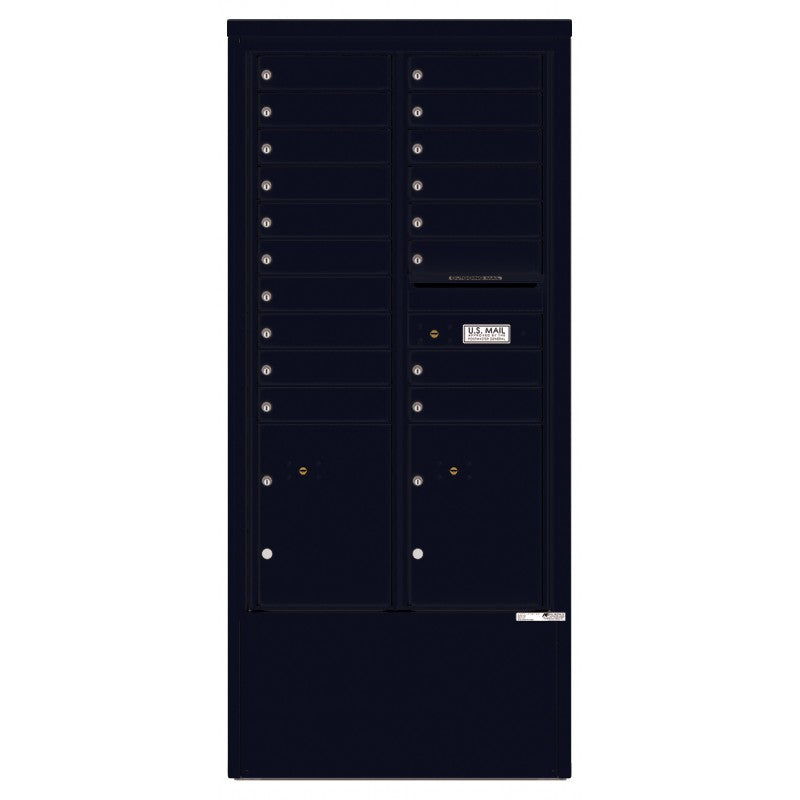 4C15D-18-D - 18 Tenant Doors with 2 Parcel Lockers and Outgoing Mail Compartment - 4C Depot Mailbox Module