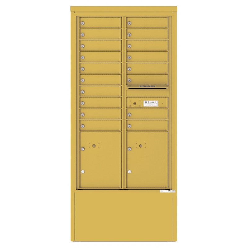 4C15D-18-D - 18 Tenant Doors with 2 Parcel Lockers and Outgoing Mail Compartment - 4C Depot Mailbox Module