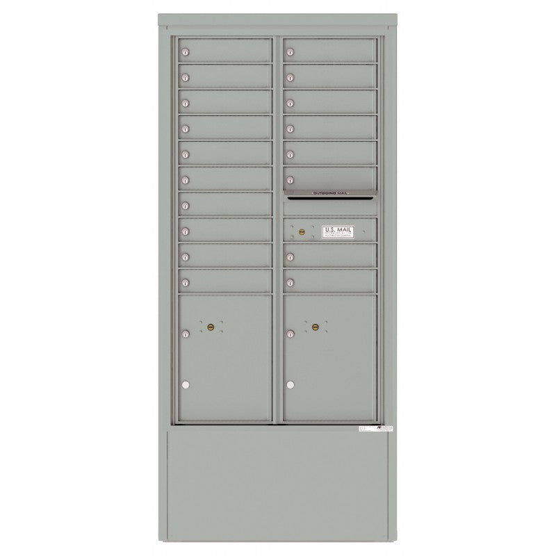 4C15D-18-D - 18 Tenant Doors with 2 Parcel Lockers and Outgoing Mail Compartment - 4C Depot Mailbox Module