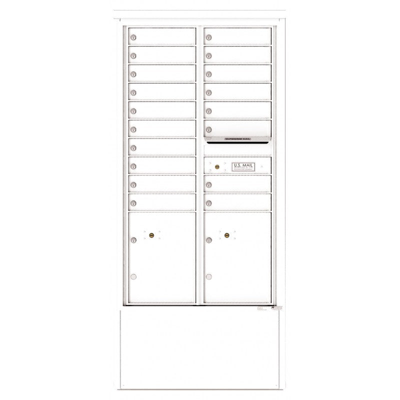 4C15D-18-D - 18 Tenant Doors with 2 Parcel Lockers and Outgoing Mail Compartment - 4C Depot Mailbox Module