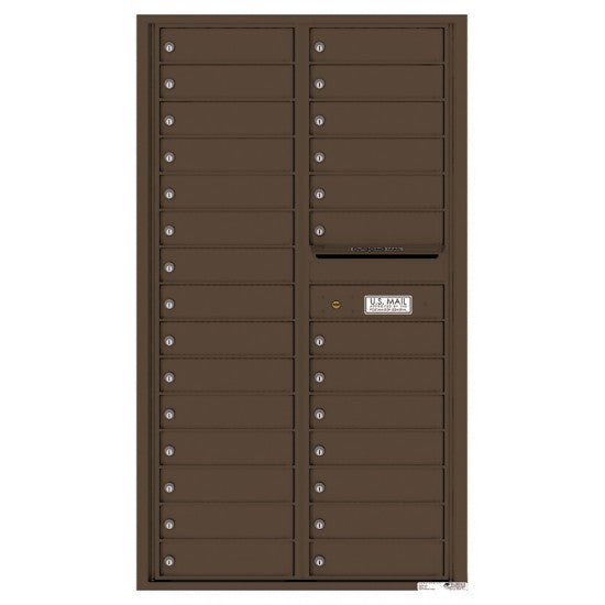 4C15D-28 - 28 Tenant Doors and Outgoing Mail Compartment - 4C Wall Mount 15-High Mailboxes