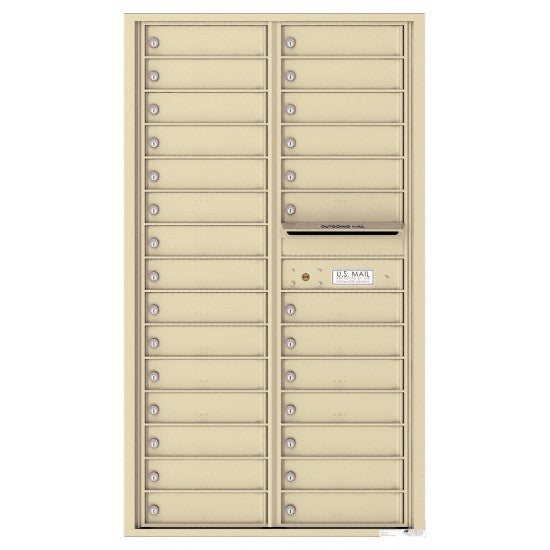 4C15D-28 - 28 Tenant Doors and Outgoing Mail Compartment - 4C Wall Mount 15-High Mailboxes