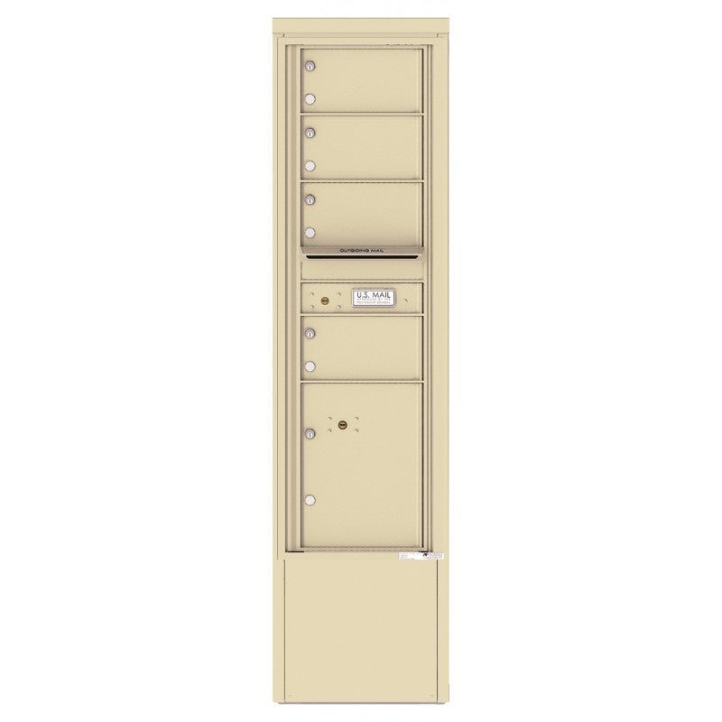 4C15S-04-D - 4 Tenant Doors with 1 Parcel Locker and Outgoing Mail Compartment - 4C Depot Mailbox Module