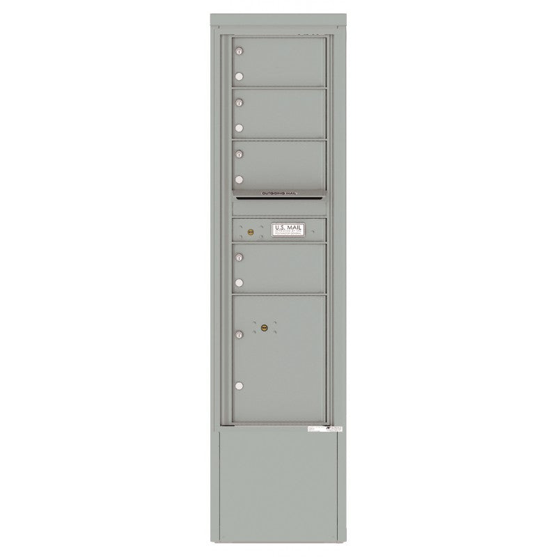 4C15S-04-D - 4 Tenant Doors with 1 Parcel Locker and Outgoing Mail Compartment - 4C Depot Mailbox Module