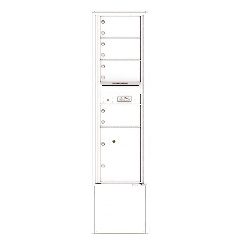 4C15S-04-D - 4 Tenant Doors with 1 Parcel Locker and Outgoing Mail Compartment - 4C Depot Mailbox Module