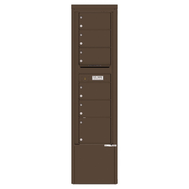 4C15S-06-D - 6 Tenant Doors and Outgoing Mail Compartment - 4C Depot Mailbox Module