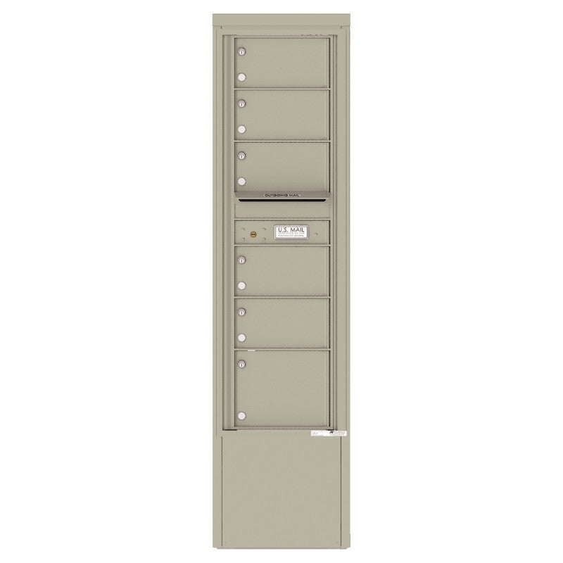 4C15S-06-D - 6 Tenant Doors and Outgoing Mail Compartment - 4C Depot Mailbox Module