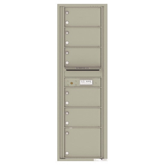 4C15S-06 - 6 Oversized Tenant Doors with Outgoing Mail Compartment - 4C Wall Mount 15-High Mailboxes