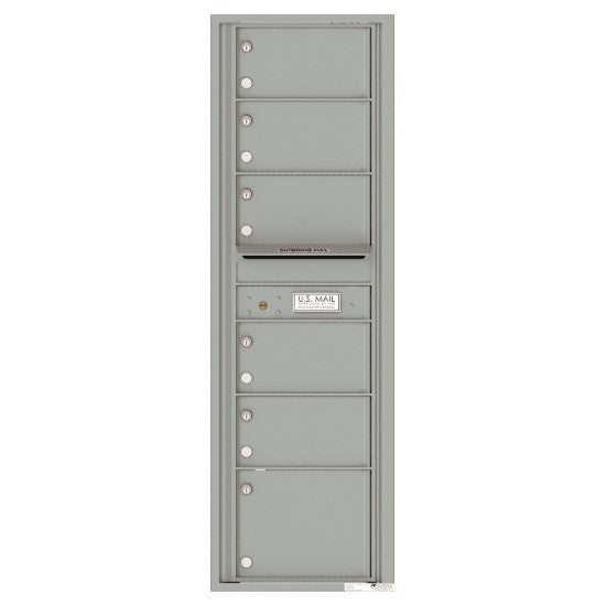 4C15S-06 - 6 Oversized Tenant Doors with Outgoing Mail Compartment - 4C Wall Mount 15-High Mailboxes