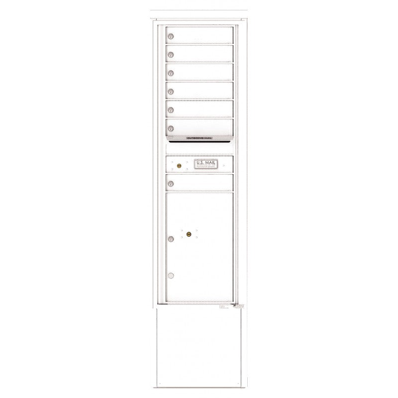 4C15S-07-D - 7 Tenant Doors with 1 Parcel Locker and Outgoing Mail Compartment - 4C Depot Mailbox Module