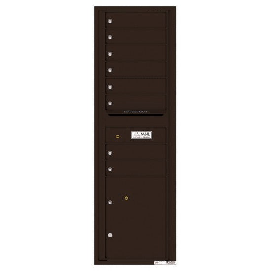 4C15S-08 - 8 Tenant Doors with 1 Parcel Locker and Outgoing Mail Compartment - 4C Wall Mount 15-High Mailboxes