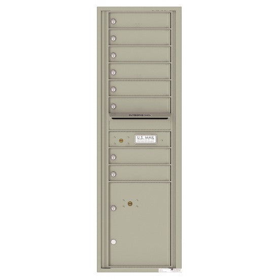 4C15S-08 - 8 Tenant Doors with 1 Parcel Locker and Outgoing Mail Compartment - 4C Wall Mount 15-High Mailboxes
