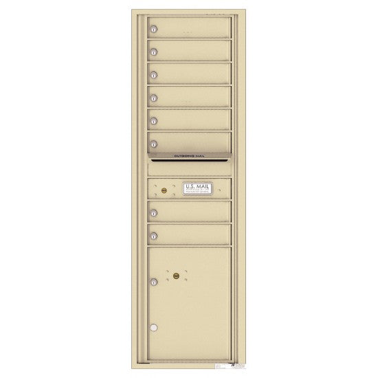 4C15S-08 - 8 Tenant Doors with 1 Parcel Locker and Outgoing Mail Compartment - 4C Wall Mount 15-High Mailboxes