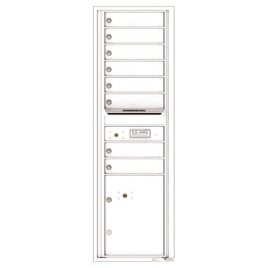 4C15S-08 - 8 Tenant Doors with 1 Parcel Locker and Outgoing Mail Compartment - 4C Wall Mount 15-High Mailboxes