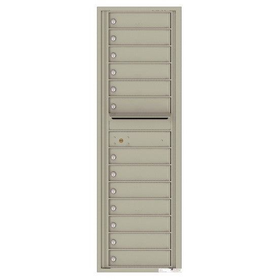 4C15S-13 - 13 Tenant Doors with Outgoing Mail Compartment - 4C Wall Mount 15-High Mailboxes